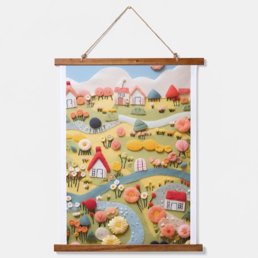 Tapisserie Suspendue Art naturel _ Maisons _ Fleurs _ (Recto)
