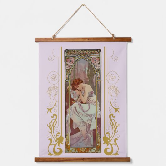Tapisserie Suspendue Art Noveau Alphonse Mucha Night's Reest (Recto)