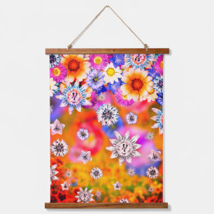 Tapisserie Suspendue Art rose Fille Artsy Floral Collage Artwork Décora