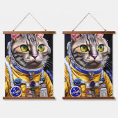 Tapisserie Suspendue Artwork de chats d'astronautes (Double)
