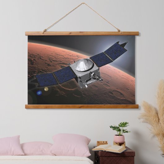 Tapisserie Suspendue Atmosphère Mars Et Mission D'Évolution Volatile. (Chambre à coucher)