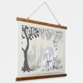 Tapisserie Suspendue Australian Kangaroo with her baby Joey (Angulaire)