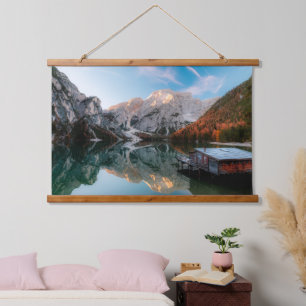 Tapisserie Suspendue Automne au lac Lago di Braies Italie