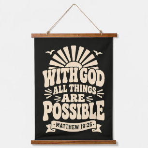 Tapisserie Suspendue Avec Dieu, toutes choses sont possibles Groovy Sun