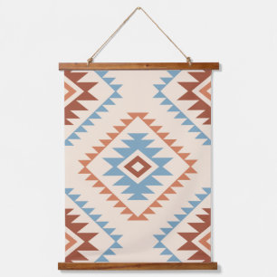 Tapisserie Suspendue Aztec Style Motif Lg Motif Bleu Crm Terracottas