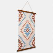 Tapisserie Suspendue Aztec Style Motif Lg Motif Bleu Crm Terracottas (Angulaire)