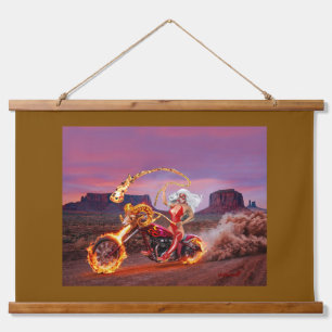 TAPISSERIE SUSPENDUE BABES MOTOCYCLISTES REBELLES VAMPIRES