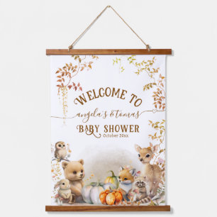 Tapisserie Suspendue Baby shower Citrouille de Fall Woodland Little