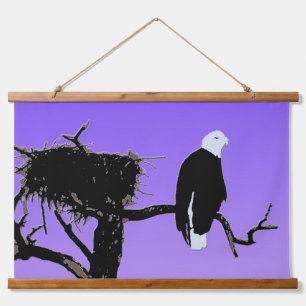 Tapisserie Suspendue Bald Eagle at Sunset - Art original de la faune