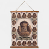 Tapisserie Suspendue Banc de singe de coco sculpté rétro kitsch (Recto)