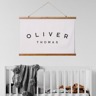 Tapisserie Suspendue Bandeau de nom personnalisé Décor de pépinière