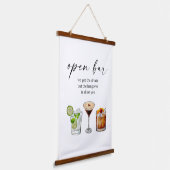 Tapisserie Suspendue Bar ouvert drôle mignon mariage aquarelle cocktail (Angulaire)