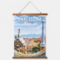 Barcelone Espagne Travel Art Vintage
