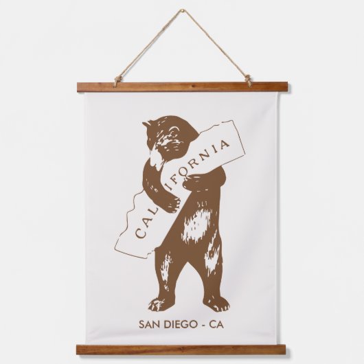 Tapisserie Suspendue Bear Hugging California Map Custom City (Recto)
