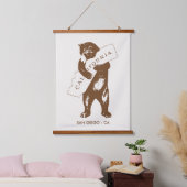 Tapisserie Suspendue Bear Hugging California Map Custom City (Chambre à coucher)