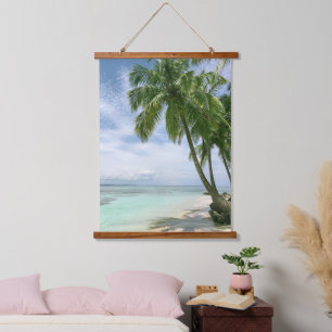 Tapisserie Suspendue Beau océan Turquoise, Plage de sable, Palmiers Han