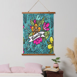 Tapisserie Suspendue Beauté de Coussin de Jet avec des Fleurs