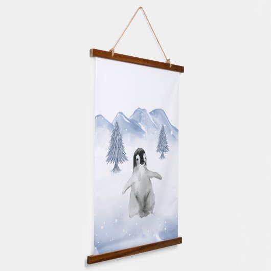Tapisserie Suspendue Bébé mignon hiver Penguin Décor mural (Angulaire)