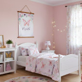 Tapisserie Suspendue Bébé pastel floral et papillon