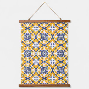 Tapisserie Suspendue 💙 🤍 💛 Belle Azulejos bleu et jaune