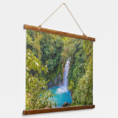 Tapisserie Suspendue Belle Cascade bleue relaxante unique dans la jungl (Angulaire)