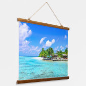 Tapisserie Suspendue Belle Plage de l'île tropicale accrochée à la tapi (Angulaire)