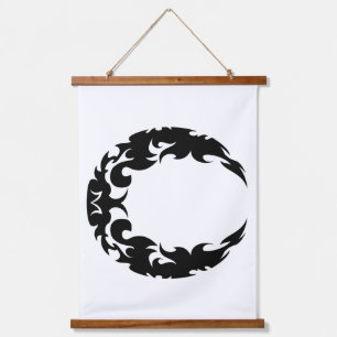 Tapisserie Suspendue Bewitting Black Crescent Moon Silhouette