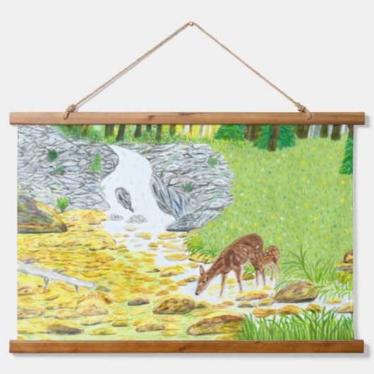 Tapisserie Suspendue Biche et faon (Devant)