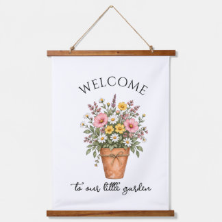 Tapisserie Suspendue Bienvenue dans notre petit jardin Watercolor Flora