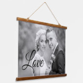 Tapisserie Suspendue Black Love script typographie mariage photo (Angulaire)