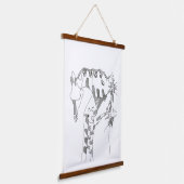 Tapisserie Suspendue Black & white abstract stick  tapestries (Angulaire)