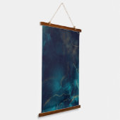 Tapisserie Suspendue Bleu Or Encre d'alcool Art Deep Blue Ocean (Angulaire)