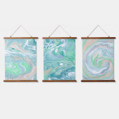 Tapisserie Suspendue Bleu pâle et vert doux Art (Tripler)