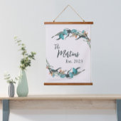 Tapisserie Suspendue Blue Floral Custom Family Date d'établissement