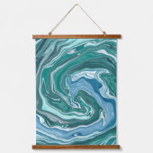 Tapisserie Suspendue Blue Ocean Waves Abstrait Fluid Art (Recto)