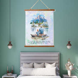 Tapisserie Suspendue Blue Smoky Mountain Cloud Lake Fête des pères de p