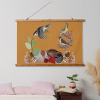 Boho Bohemian Modern Art Spring Nature Birds Wall