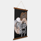 Tapisserie Suspendue Boho Bohemian Wall Art Zebra Canvas Mère Enfant (Angulaire)