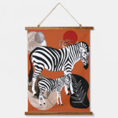 Tapisserie Suspendue Boho Bohemian Wall Art Zebra Canvas Mère Enfant (Recto 2)