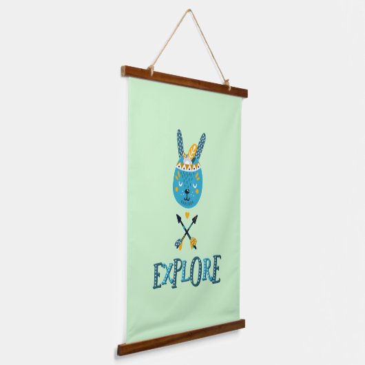 Tapisserie Suspendue Boho Bunny Face Explorer (Angulaire)