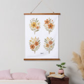 Tapisserie Suspendue Boho Floral Bouquet Wall Tapestry | Add Text (Chambre à coucher)