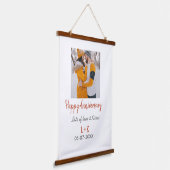 Tapisserie Suspendue Boho moderne heureux anniversaire ajouter nom date (Angulaire)