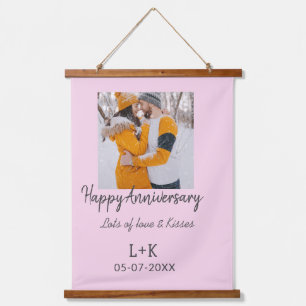 Tapisserie Suspendue Boho moderne heureux anniversaire ajouter nom date