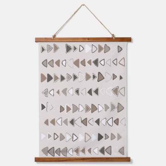 Tapisserie Suspendue Boho Triangles Brown Taupe Ivory (Recto)