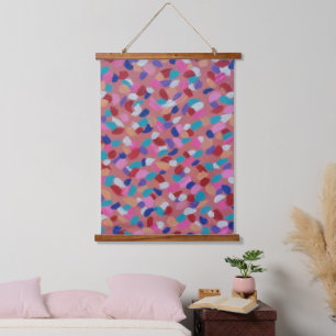Tapisserie Suspendue Bonbon en coton rose