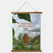 Tapisserie Suspendue Bonjour automne feuille d'automne parmi les Feuill (Recto)