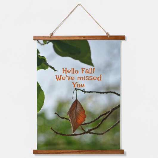 Tapisserie Suspendue Bonjour automne feuille d'automne parmi les Feuill (Recto)