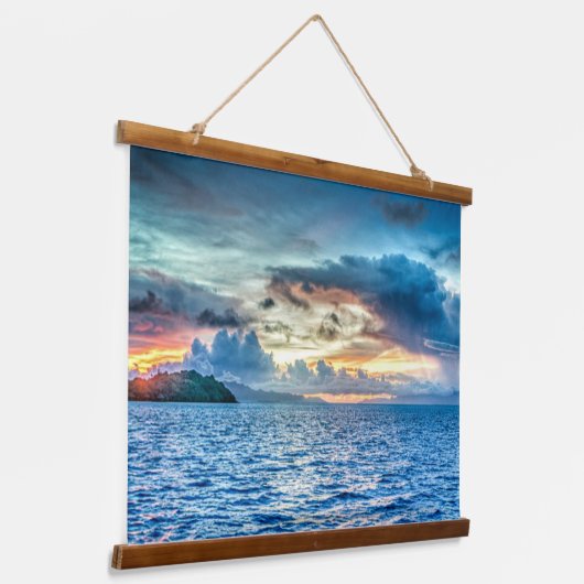 Tapisserie Suspendue Bora Bora beau coucher de soleil (Angulaire)