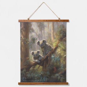 Tapisserie Suspendue Botanique curieuses koalas dans l'eucalyptus