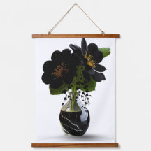 Bouquet floral noir élégant dans un vase en marbre